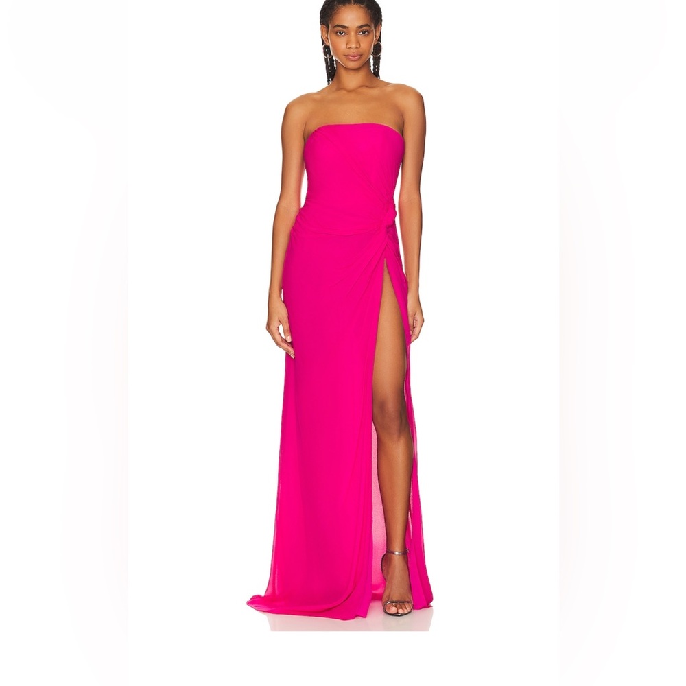 Sau Lee Hera Elegant Pink Strapless Dress Gown